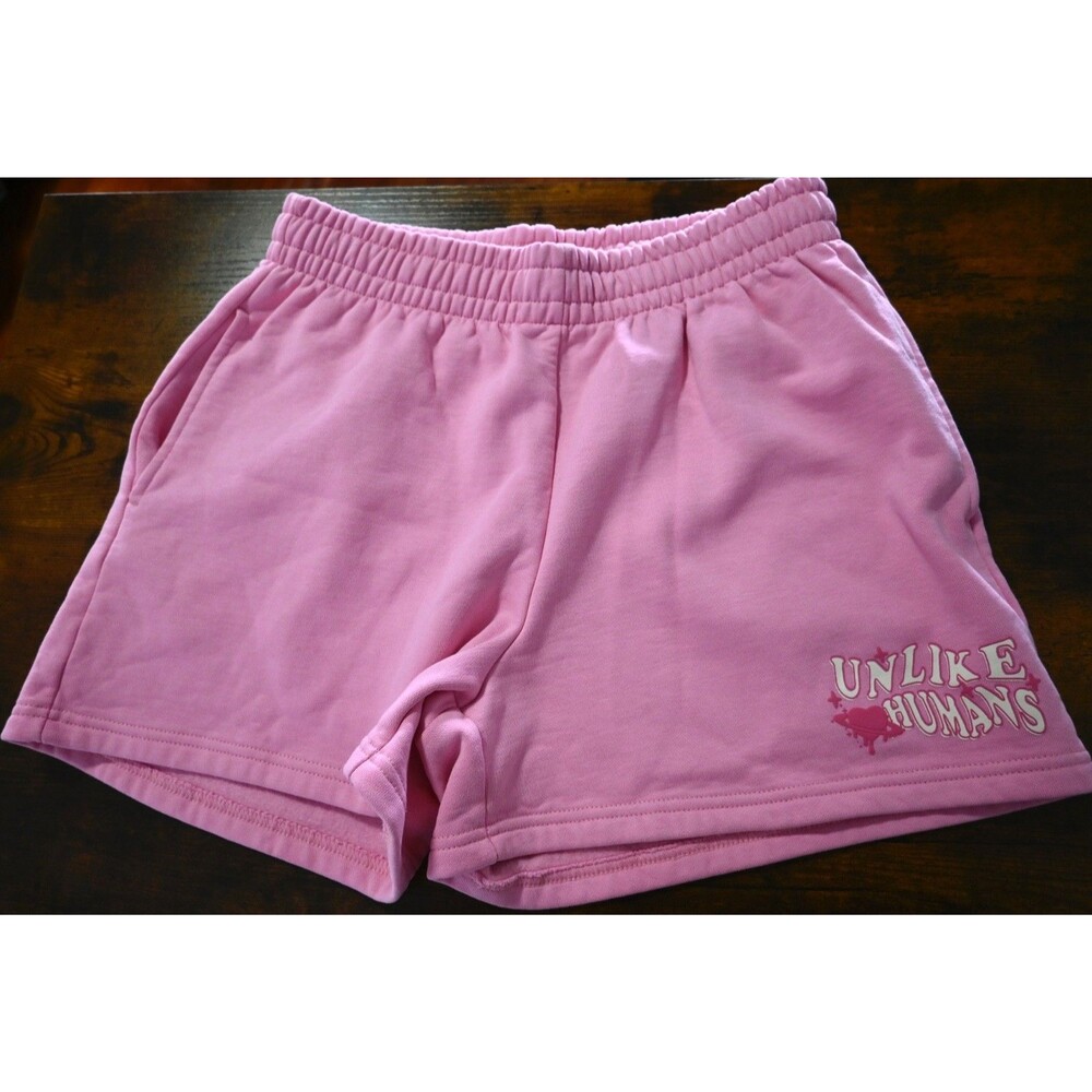 Unlike Humans Pink Sweat Shorts Women’s M Elastic Waist Lounge Casual - Picture 9 of 10